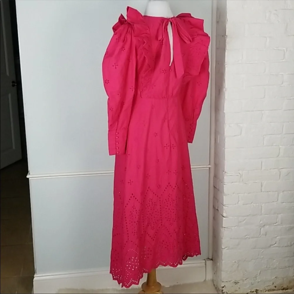 Zara Eyelet Pink Maxi Dress - Picture 3 of 3